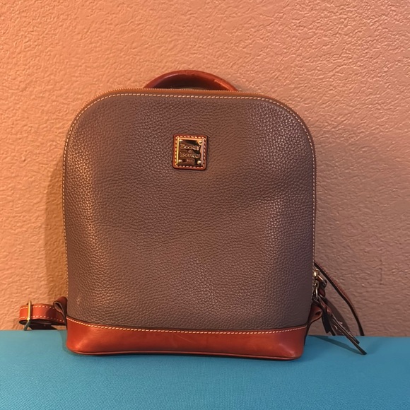 Dooney & Bourke Handbags - Dooney & Bourke Gray and Brown Backpack